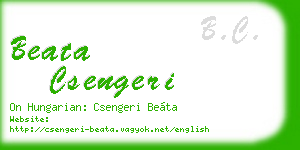 beata csengeri business card